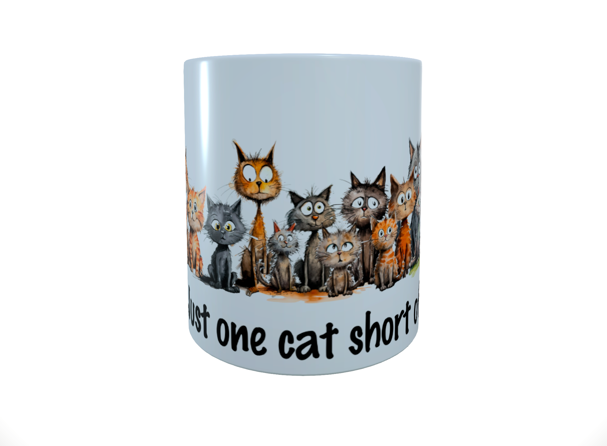 One cat short of crazy... ceramic mug